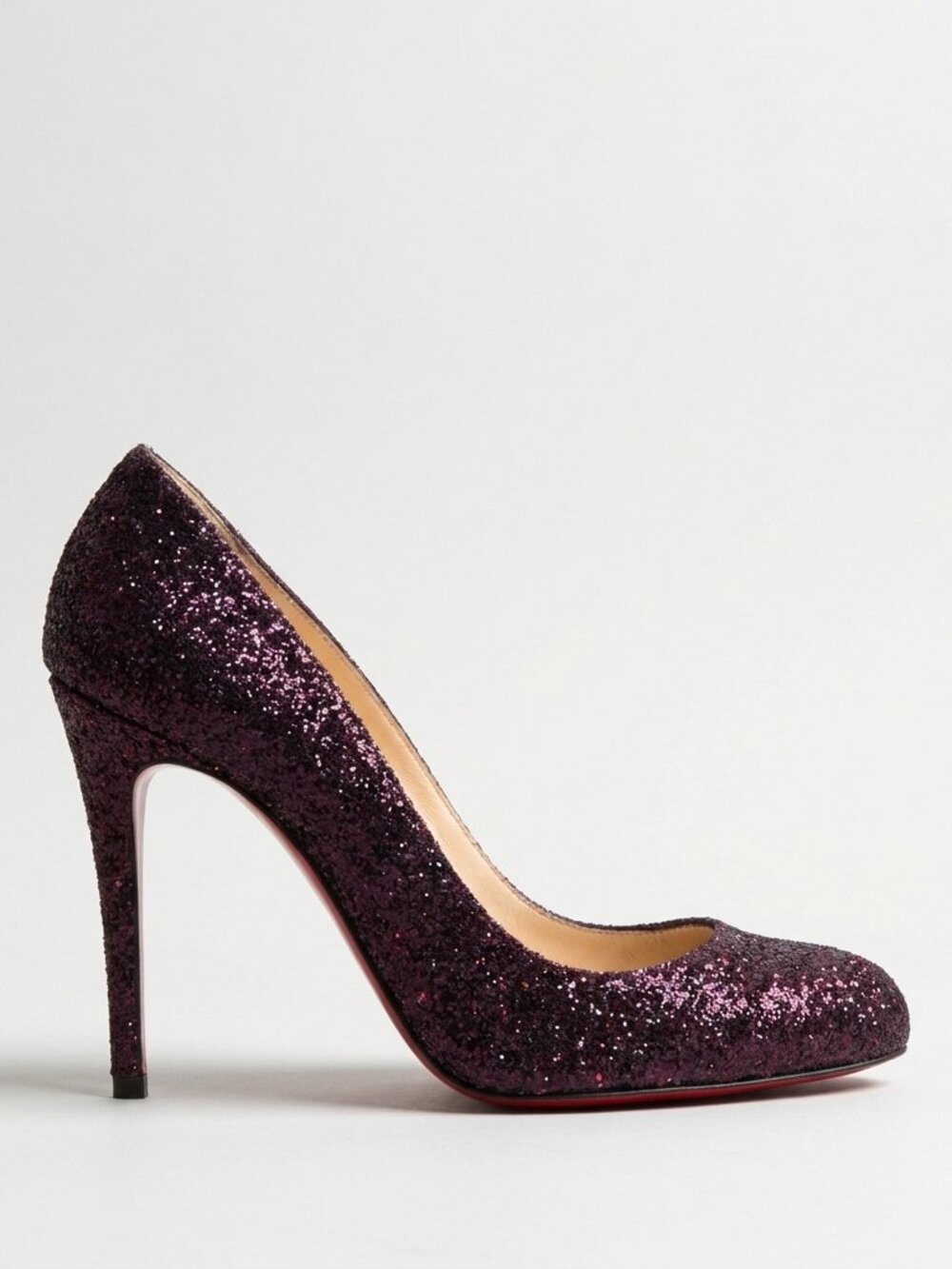 Christian louboutin Ron Ron oxblood dark cherry glitter red sole heels size 6